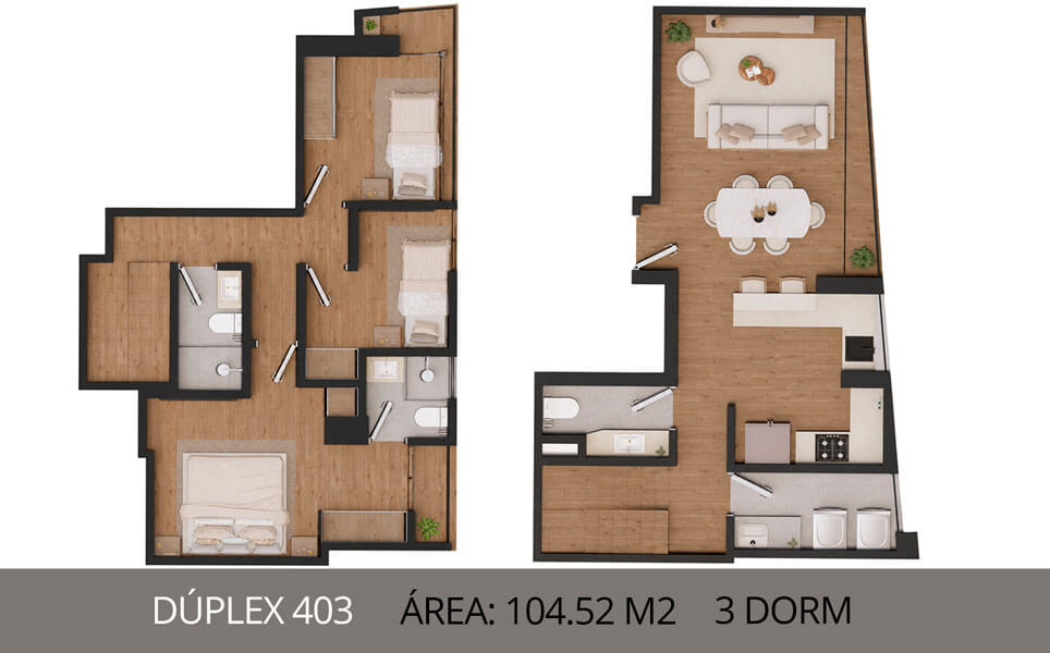 Departamentos en venta en Surco Neptuno, dúplex 403 area 104.52m2