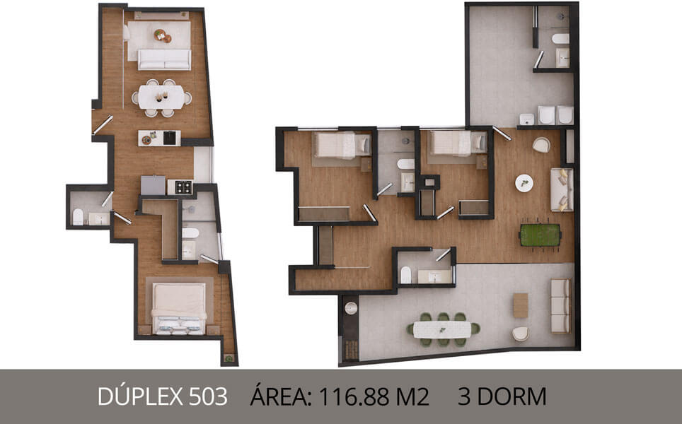 Departamentos en venta en Surco Neptuno, duplex 503 area 116.88m2