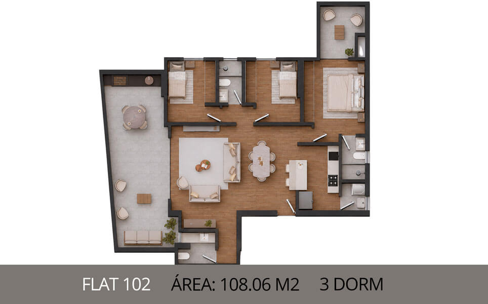 Departamentos en venta en Surco Neptuno, flat 102 area 108.06m2