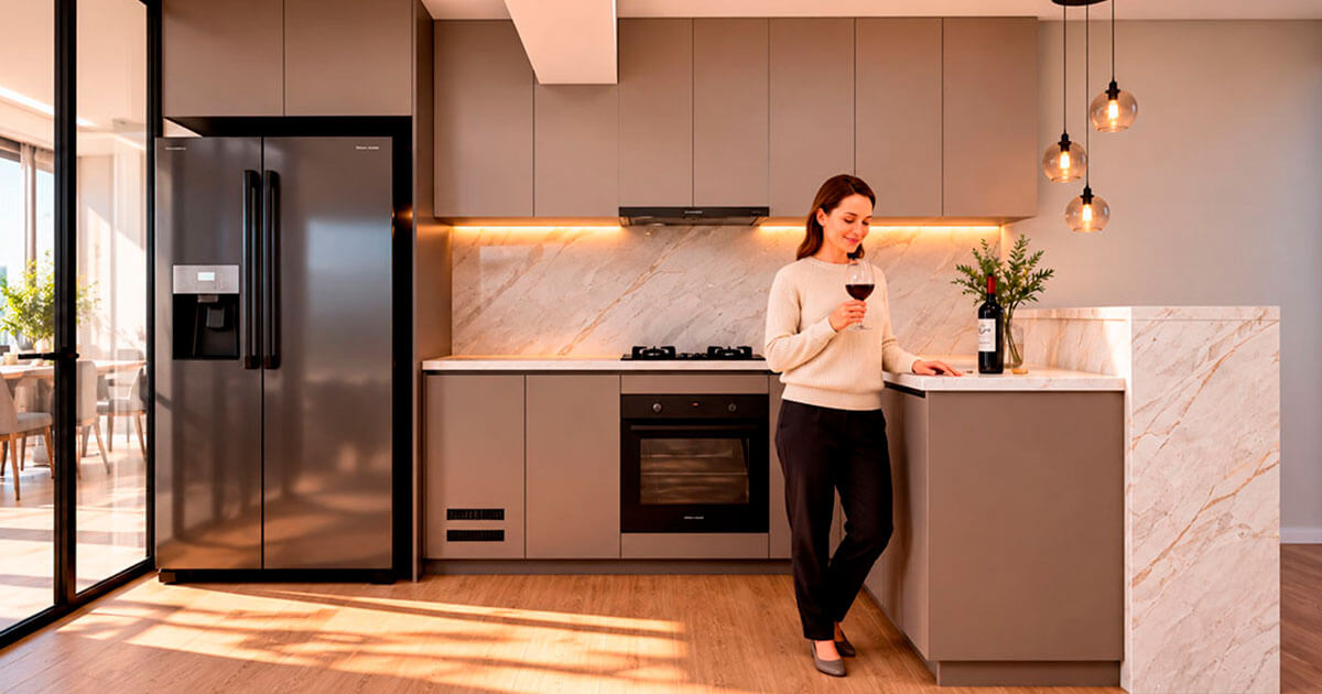 Cocina del departamento en venta en Surco Neptuno de 3 dormitorios en flat y dúplex, construye y vende Inmobiliaria Buleje