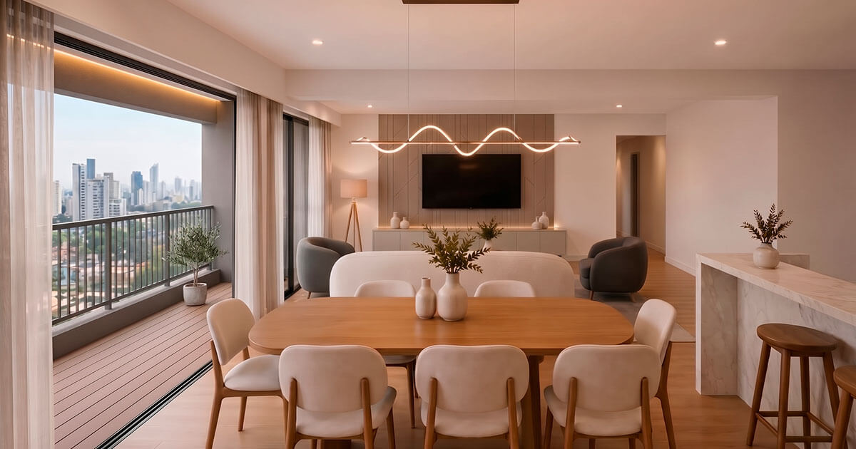 Comedor del departamento en venta en Surco Neptuno de 3 dormitorios en flat y dúplex, construye y vende Inmobiliaria Buleje